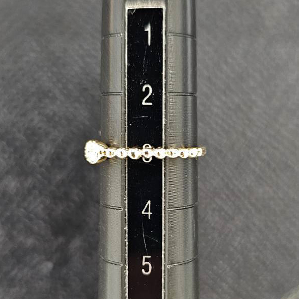 スタージュエリー 指輪 レディース 1Pダイヤ ピンキーリング 3号 0.03ct クラフテッドリング イエローゴールド K18 STAR JEWELRY 中古