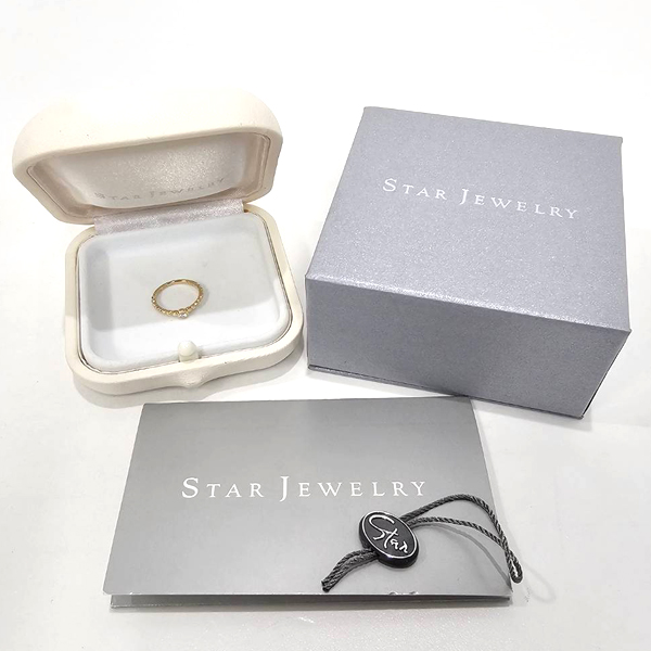 スタージュエリー 指輪 レディース 1Pダイヤ ピンキーリング 3号 0.03ct クラフテッドリング イエローゴールド K18 STAR JEWELRY 中古
