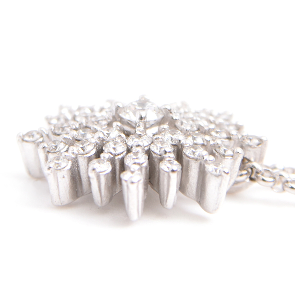 ラザール ネックレス レディース スターバースト ダイヤ ネックレス D0.35ct ホワイトゴールド LAZARE K18WG 中古