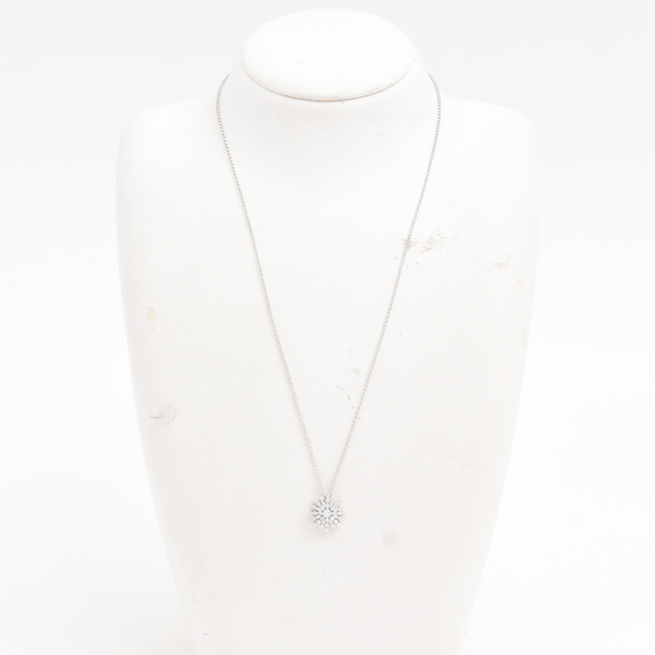 ラザール ネックレス レディース スターバースト ダイヤ ネックレス D0.35ct ホワイトゴールド LAZARE K18WG 中古