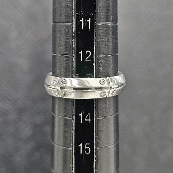 ティファニー 指輪 レディース ストリーメリカ 20Pダイヤ リング つや消し マット 13号 幅4.8mm ホワイトゴールド TIFFANY 750WG K18 中古