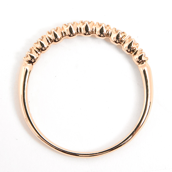 スタージュエリー 指輪 レディース 9Pダイヤ リング 12号 0.12ct ピンクゴールド K18PG STAR JEWELRY 中古