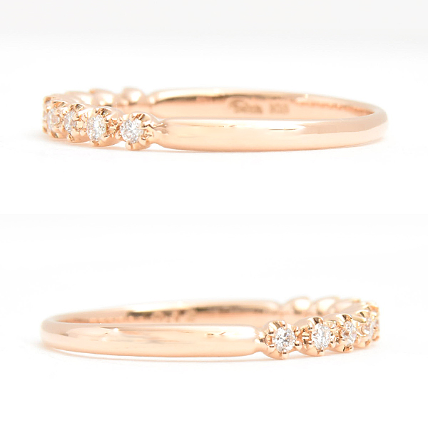 スタージュエリー 指輪 レディース 9Pダイヤ リング 12号 0.12ct ピンクゴールド K18PG STAR JEWELRY 中古