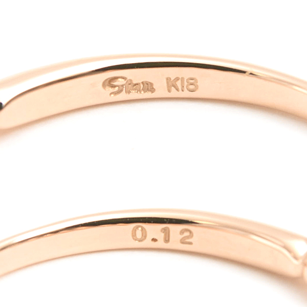スタージュエリー 指輪 レディース 9Pダイヤ リング 12号 0.12ct ピンクゴールド K18PG STAR JEWELRY 中古