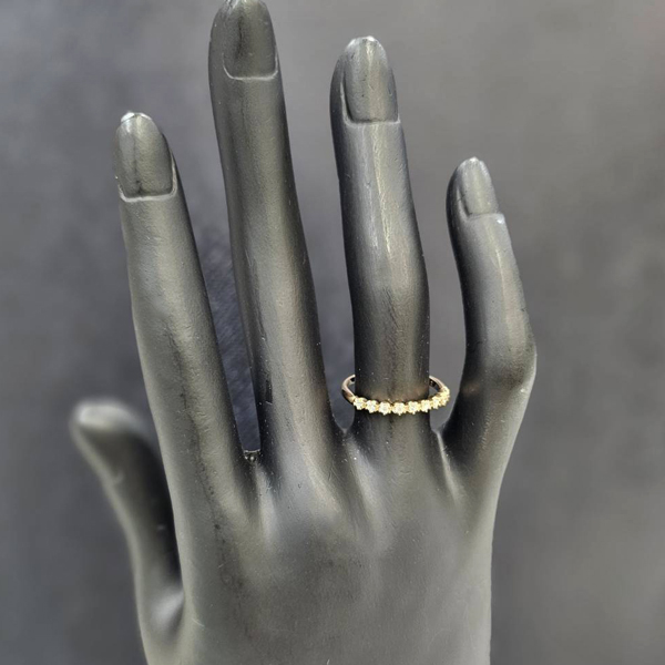 スタージュエリー 指輪 レディース 9Pダイヤ リング 12号 0.12ct ピンクゴールド K18PG STAR JEWELRY 中古