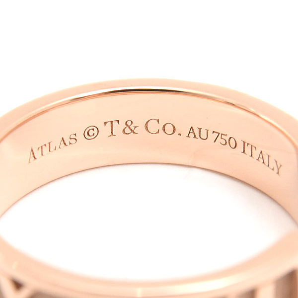 ティファニー 指輪 レディース アトラス 3Pダイヤモンド リング 14号 ピンクゴールド TIFFANY 750PG 中古