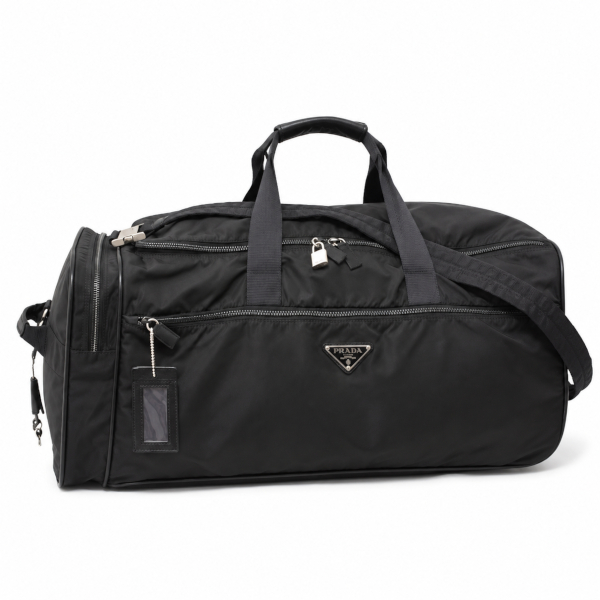 プラダ メンズ レディース ボストン キャリーバッグ 3WAY トライアングルロゴ ナイロン ブラック PRADA V155