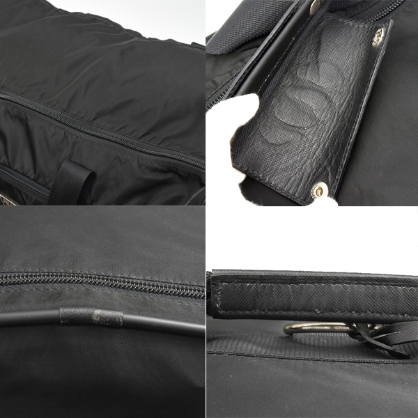 プラダ メンズ レディース ボストン キャリーバッグ 3WAY トライアングルロゴ ナイロン ブラック PRADA V155