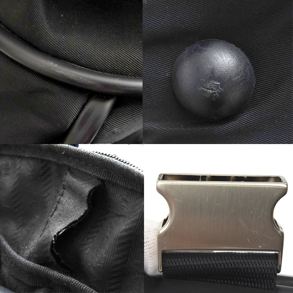 プラダ メンズ レディース ボストン キャリーバッグ 3WAY トライアングルロゴ ナイロン ブラック PRADA V155