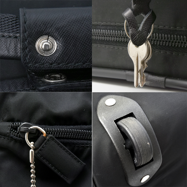 プラダ メンズ レディース ボストン キャリーバッグ 3WAY トライアングルロゴ ナイロン ブラック PRADA V155