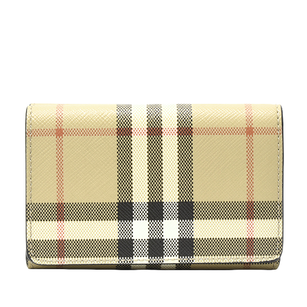 バーバリー 財布 レディース 3つ折り コンパクトウォレット ノバチェック PVC レザー ベース ブラック 805470 BURBERRY 中古