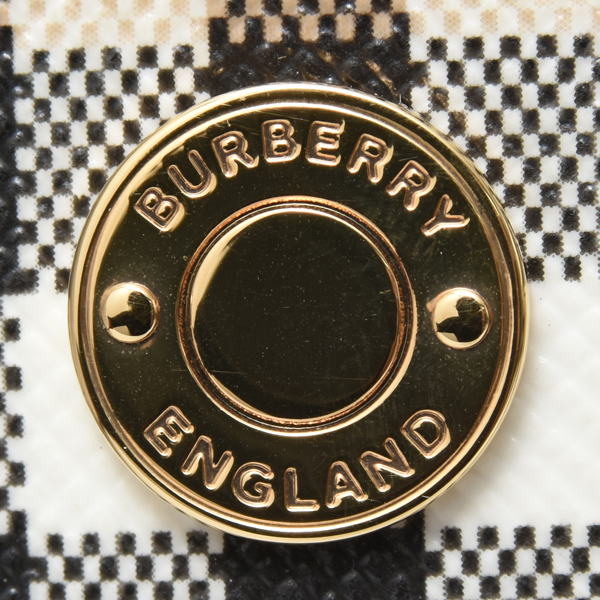 バーバリー 財布 レディース 3つ折り コンパクトウォレット ノバチェック PVC レザー ベース ブラック 805470 BURBERRY 中古