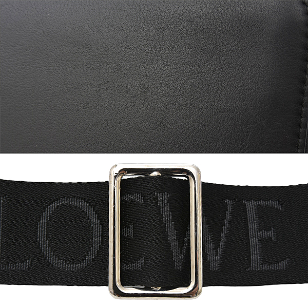 ロエベ バッグ レディース メンズ バーティカル クロスボディ ポケット アナグラム ブラック カーフ LOEWE C565S59X03 中古