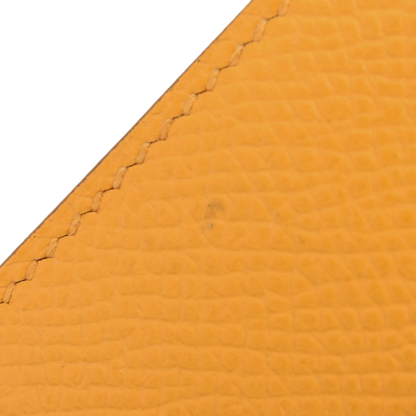 エルメス 財布 レディース ベアンミニ ヴォーエプソン カードケース コインケース □Q刻印 イエロー HERMES 中古