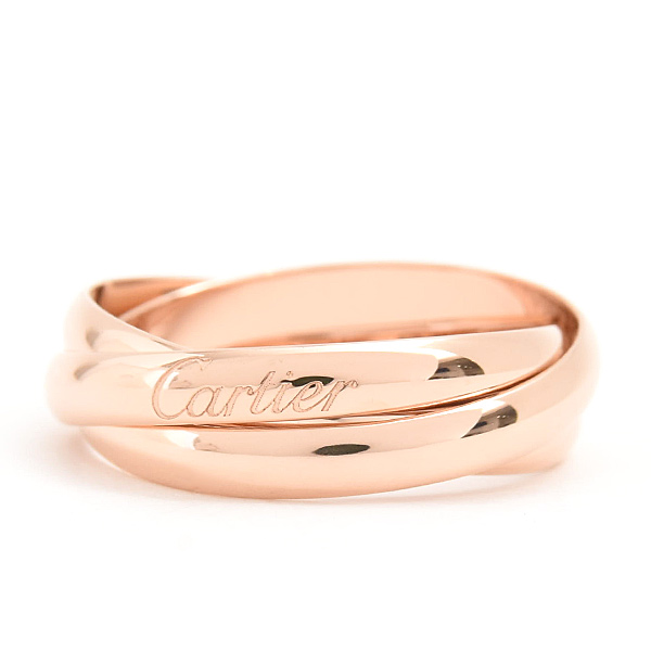 カルティエ 指輪 レディース トリニティ 3連 リング 2.6mm 53号 実寸13号 ピンクゴールド Cartier 750PG 中古