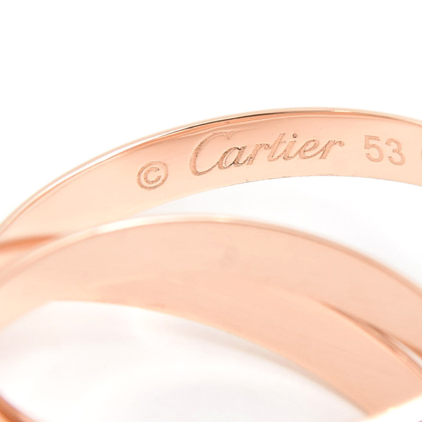 カルティエ 指輪 レディース トリニティ 3連 リング 2.6mm 53号 実寸13号 ピンクゴールド Cartier 750PG 中古