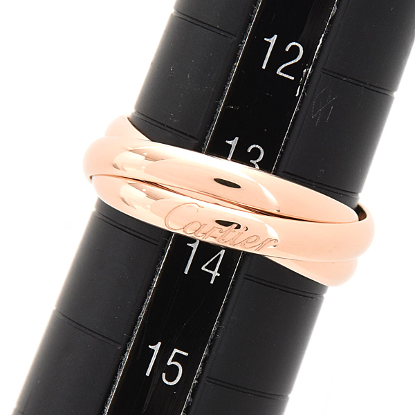 カルティエ 指輪 レディース トリニティ 3連 リング 2.6mm 53号 実寸13号 ピンクゴールド Cartier 750PG 中古
