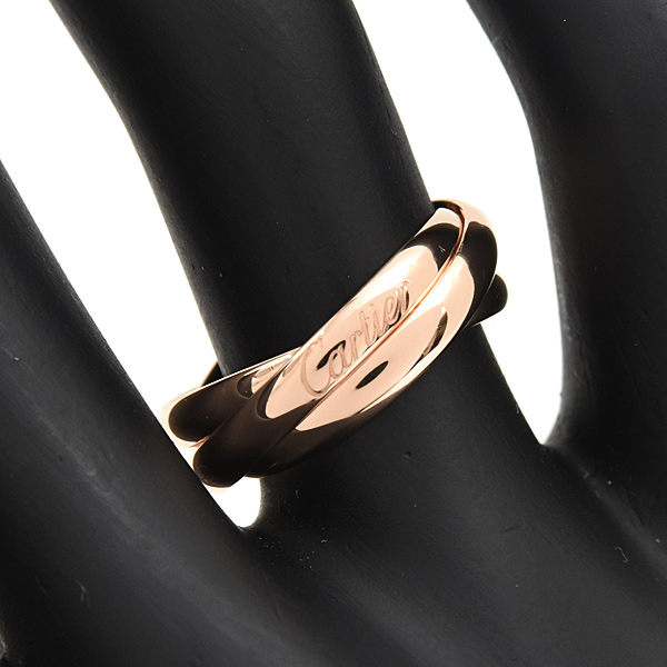 カルティエ 指輪 レディース トリニティ 3連 リング 2.6mm 53号 実寸13号 ピンクゴールド Cartier 750PG 中古