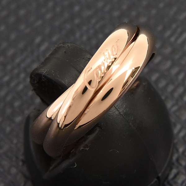 カルティエ 指輪 レディース トリニティ 3連 リング 2.6mm 53号 実寸13号 ピンクゴールド Cartier 750PG 中古