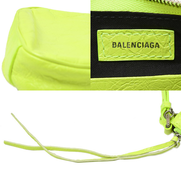 バレンシアガ バッグ レディース ル カゴール ミニ ショルダーバッグ レザー ネオンイエロー系 BALENCIAGA 中古