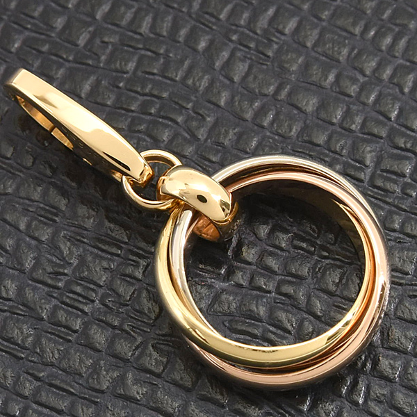 カルティエ チャーム レディース トリニティ ペンダント ゴールド Cartier 750YG×WG×PG 中古