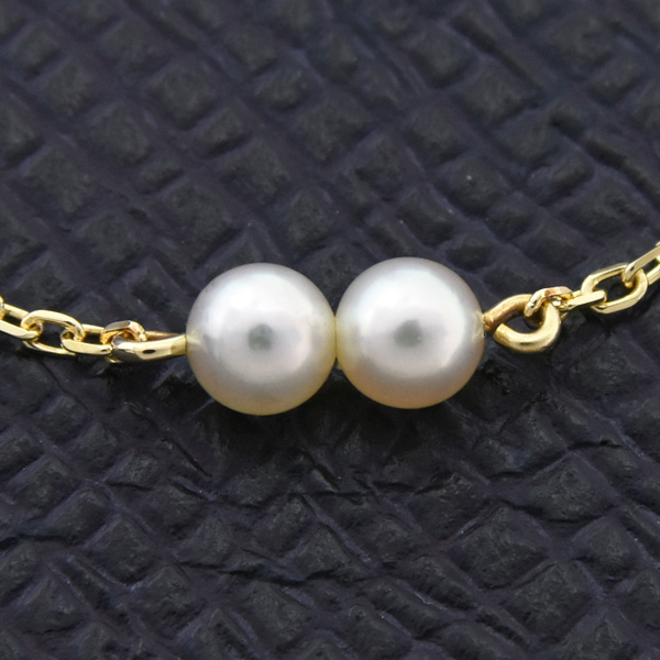ミキモト ブレスレット レディース 9P ベビーパール 3.6mm珠 イエローゴールド K18 MIKIMOTO 中古