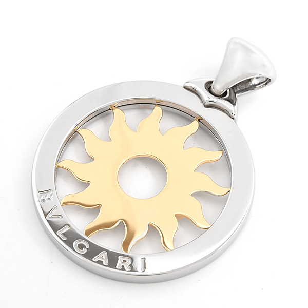 ブルガリ ペンダント メンズ トンドサン トップ ラージ チャーム SS×750YG ステンレス イエローゴールド BVLGARI 中古