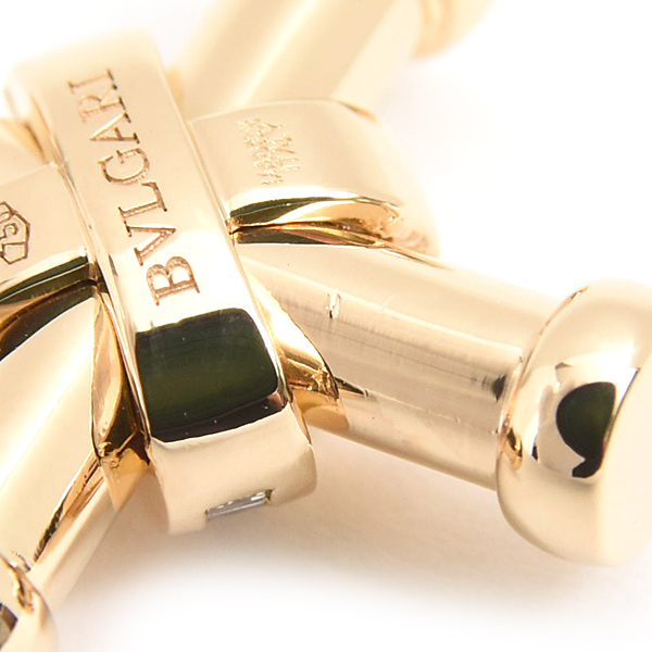 ブルガリ ペンダント レディース メンズ パッソドッピオ ダイヤ クロス ペンダントトップ イエローゴールド BVLGARI 750YG 中古