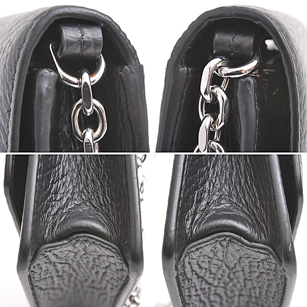 メゾンマルジェラ バッグ レディース 4ステッチ チェーン ウォレット ショルダー 財布 カーフ ブラック Maison Margiela SA3U10008 中古