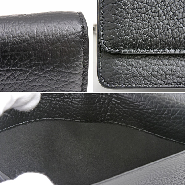 メゾンマルジェラ バッグ レディース 4ステッチ チェーン ウォレット ショルダー 財布 カーフ ブラック Maison Margiela SA3U10008 中古