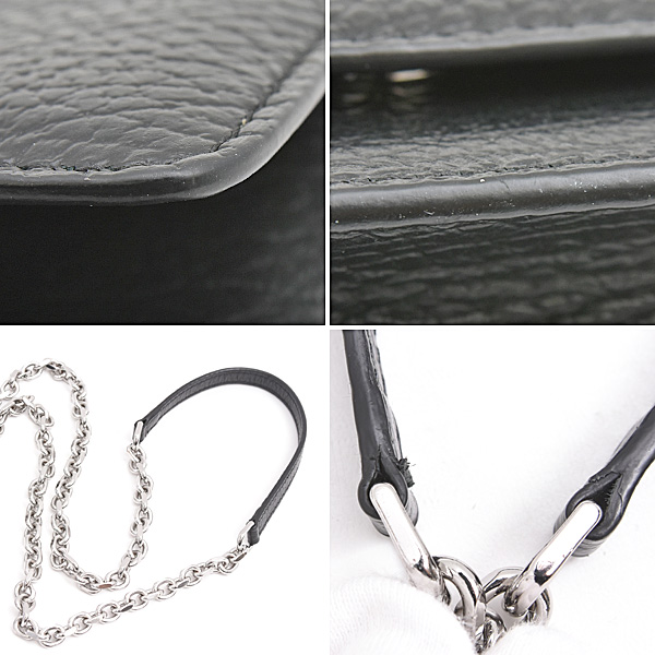 メゾンマルジェラ バッグ レディース 4ステッチ チェーン ウォレット ショルダー 財布 カーフ ブラック Maison Margiela SA3U10008 中古