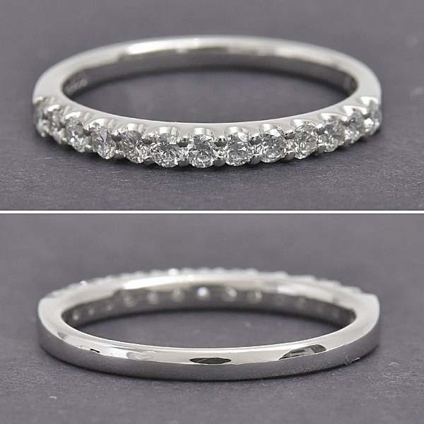 ヴァンドーム青山 指輪 レディース 13Pダイヤ ハーフエタニティ リング 5号 0.23ct プラチナ VENDOME AOYAMA PT900 中古