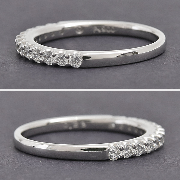 ヴァンドーム青山 指輪 レディース 13Pダイヤ ハーフエタニティ リング 5号 0.23ct プラチナ VENDOME AOYAMA PT900 中古