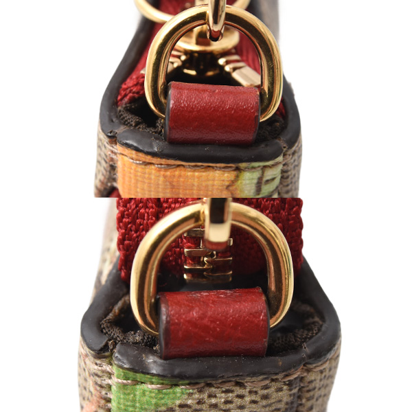 グッチ バッグ レディース ティアン チェーンハンドバッグ GGスプリーム 花 鳥 蝶 ベージュ×マルチ GUCCI 中古