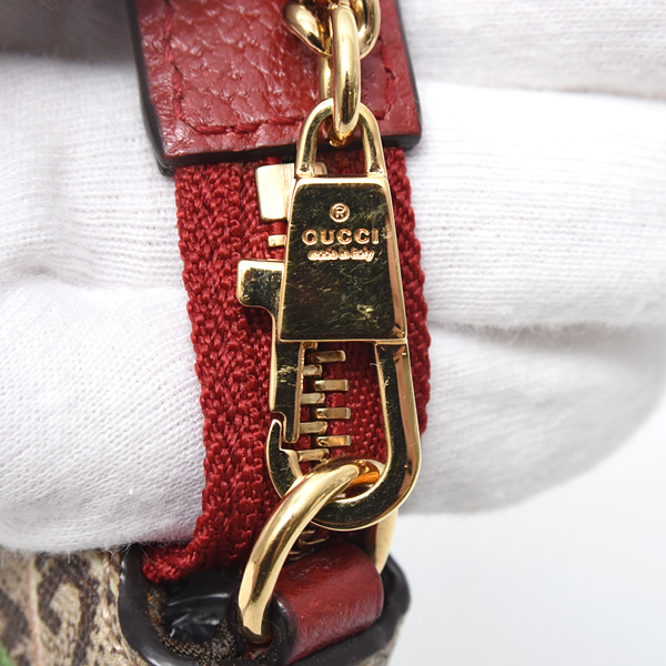 グッチ バッグ レディース ティアン チェーンハンドバッグ GGスプリーム 花 鳥 蝶 ベージュ×マルチ GUCCI 中古