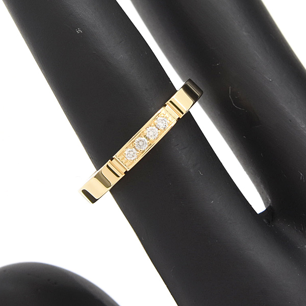 カルティエ 指輪 レディース マイヨンパンテール 4Pダイヤ リング 47号 実寸7号 イエローゴールド Cartier 750YG 中古