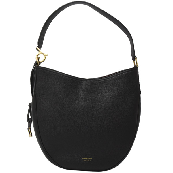フェラガモ バッグ レディース ホーボーバッグ 2WAY ハンドバッグ ショルダーバッグ ブラック Ferragamo 21A170 中古