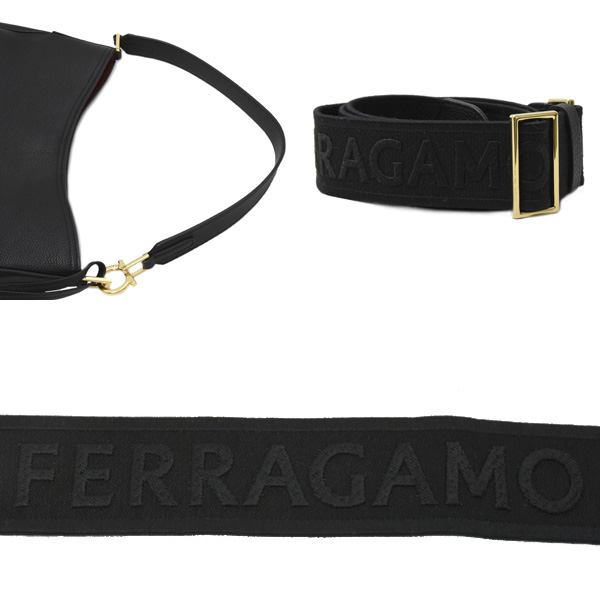 フェラガモ バッグ レディース ホーボーバッグ 2WAY ハンドバッグ ショルダーバッグ ブラック Ferragamo 21A170 中古