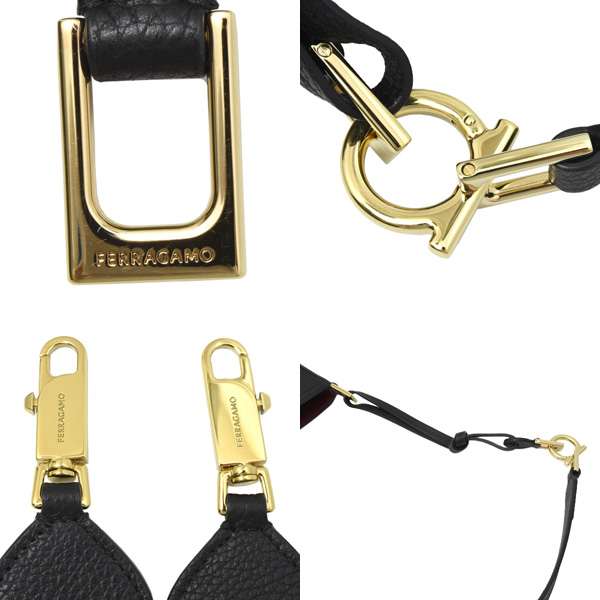 フェラガモ バッグ レディース ホーボーバッグ 2WAY ハンドバッグ ショルダーバッグ ブラック Ferragamo 21A170 中古
