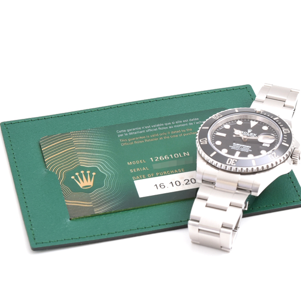 ロレックス 時計 メンズ サブマリーナ デイト ランダム 自動巻 ブラック文字盤 ステンレス ROLEX 126610LN SS 中古