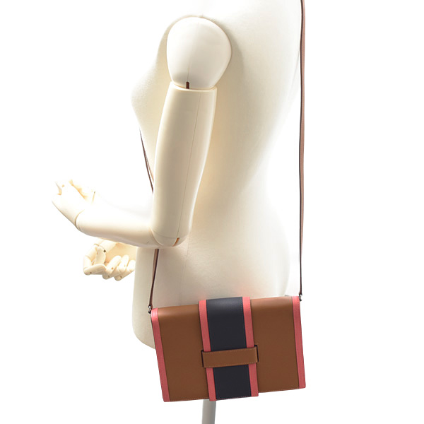 エルメス バッグ レディース ショルダーバッグ Hパッサン クラッチ Y刻印 エヴァ―カラー ブラウン系 HERMES 中古