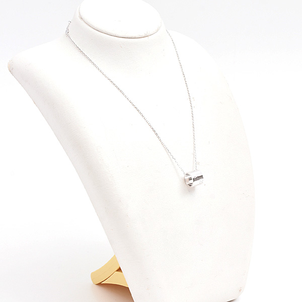 グッチ ネックレス レディース アイコン リング ペンダント GG ホワイトゴールド GUCCI 750WG 中古