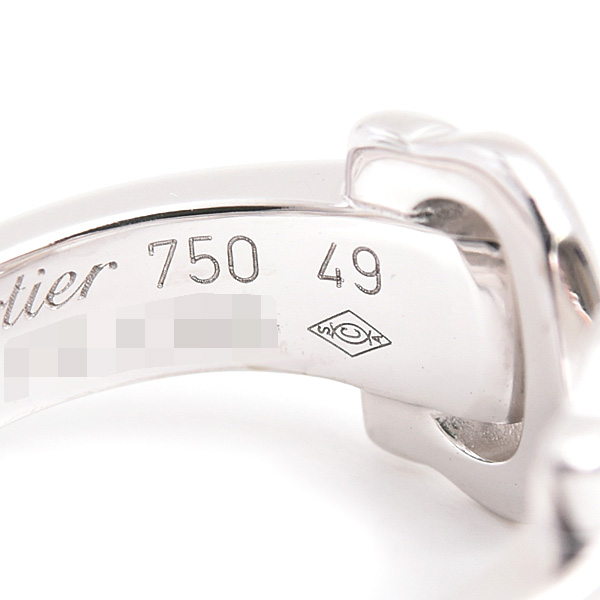 カルティエ 指輪 レディース 2C ブークルセ リング 49号 実寸9号 ホワイトゴールド Cartier 750WG 中古
