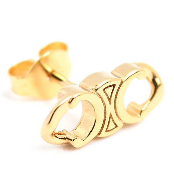 セリーヌ ピアス レディース トリオンフ グルメット スタッズ ゴールドブラス 真鍮 CELINE 460BL6BRA.35OR.TU GP 中古