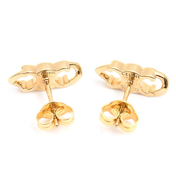 セリーヌ ピアス レディース トリオンフ グルメット スタッズ ゴールドブラス 真鍮 CELINE 460BL6BRA.35OR.TU GP 中古
