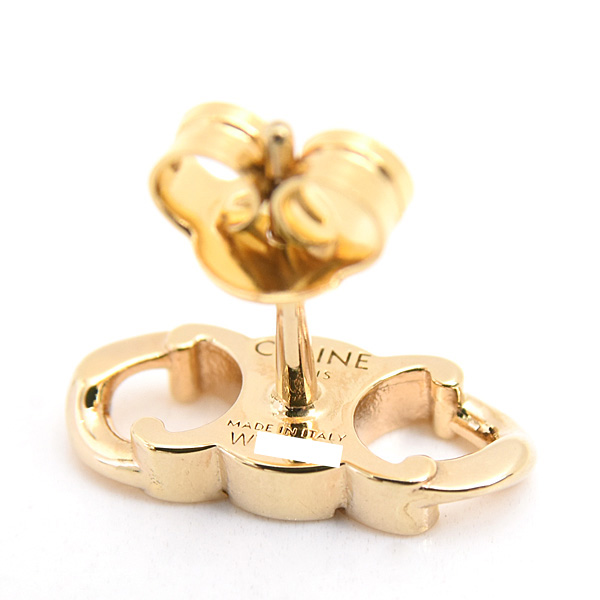 セリーヌ ピアス レディース トリオンフ グルメット スタッズ ゴールドブラス 真鍮 CELINE 460BL6BRA.35OR.TU GP 中古