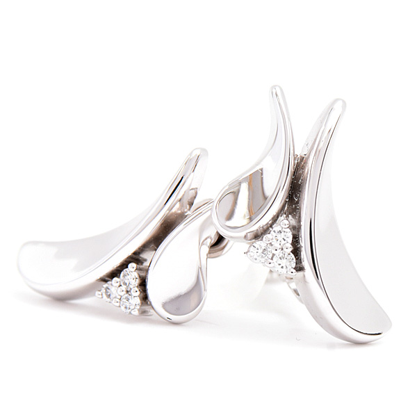 ジュネ イヤリング レディース ダイヤモンド デザイン イヤリング D0.20ct ホワイトゴールド 750WG×585WG Jeunet 中古