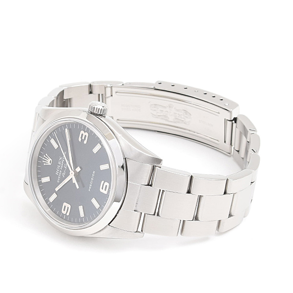 ロレックス 時計 メンズ エアキング F番 自動巻 ブルー文字盤 ステンレス SS ROLEX 14000M 中古