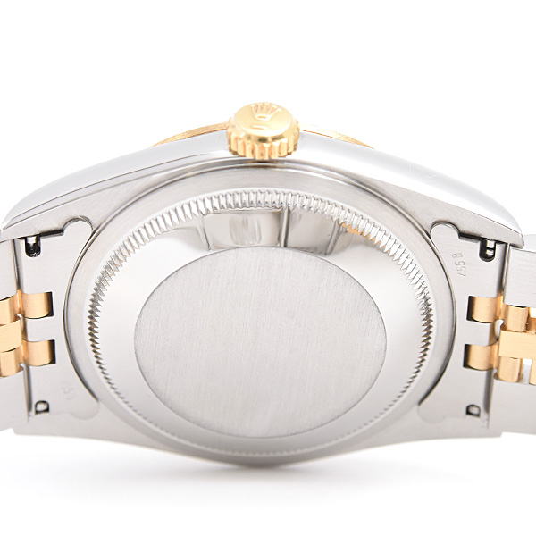 ロレックス 時計 メンズ デイトジャスト 10Pダイヤ 自動巻 W番 ブラック文字盤 SS×YG ROLEX 16233G 中古