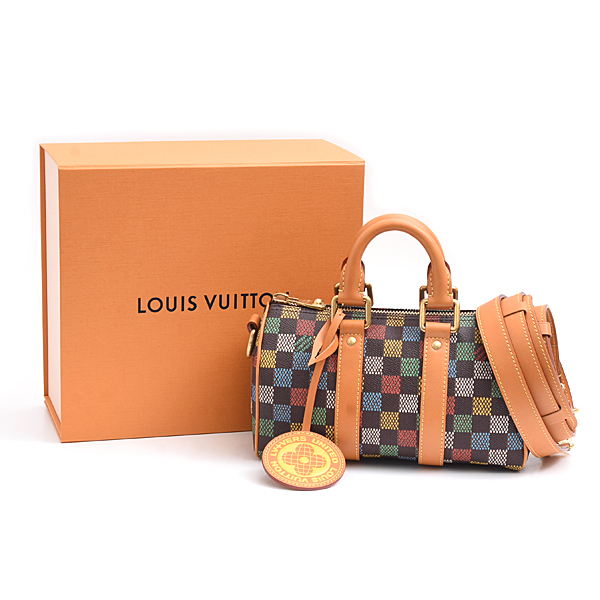 ルイヴィトン バッグ メンズ レディース ダミエ キーポル バンドリエール 25 ファレルウィリアムス ハンドバッグ ショルダーバッグ 2WAY マルチカラー N00148 Louis Vuitton 中古